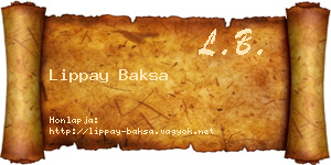 Lippay Baksa névjegykártya